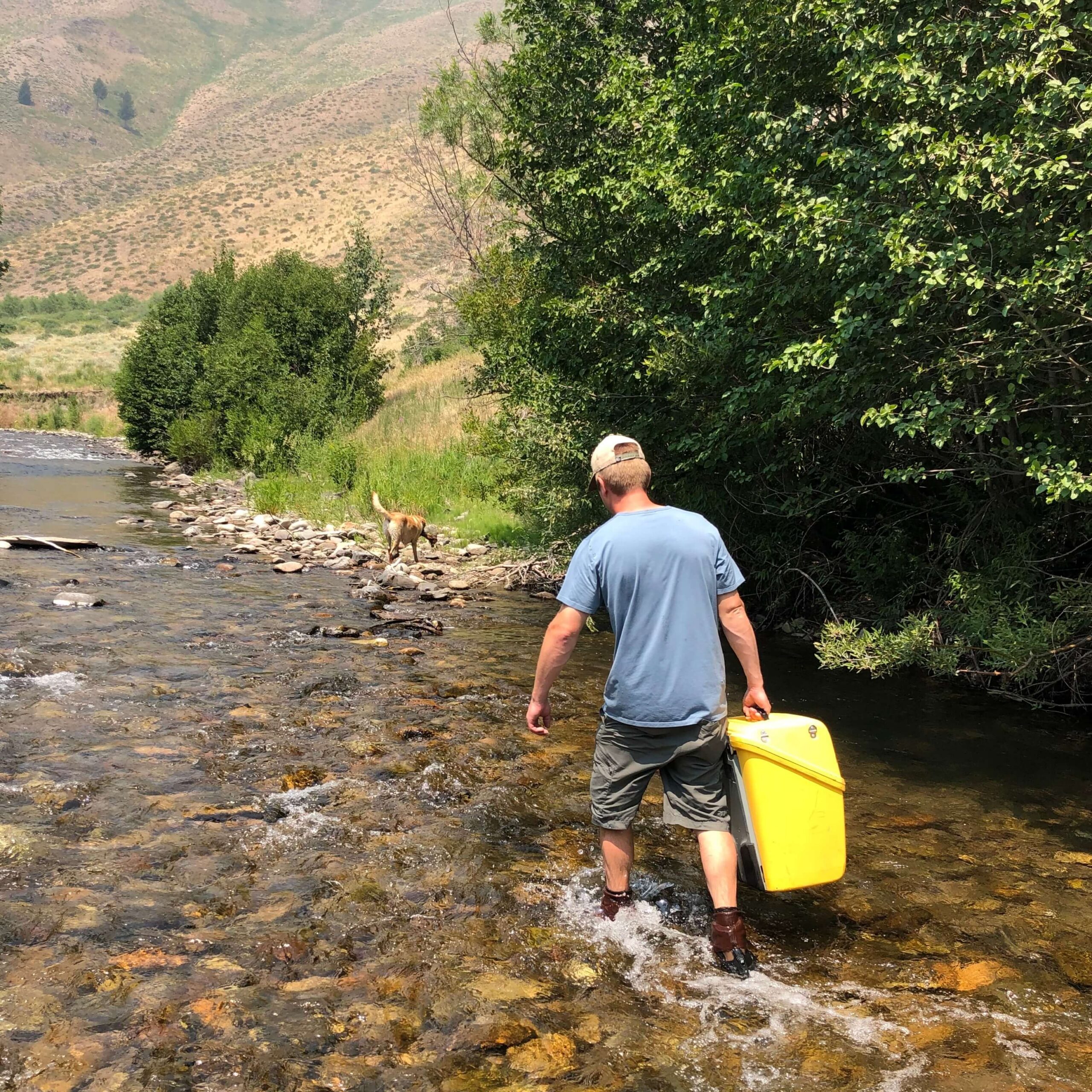 surveyor-hauling-equipment-stream-idaho-galena-benchmark-engineering